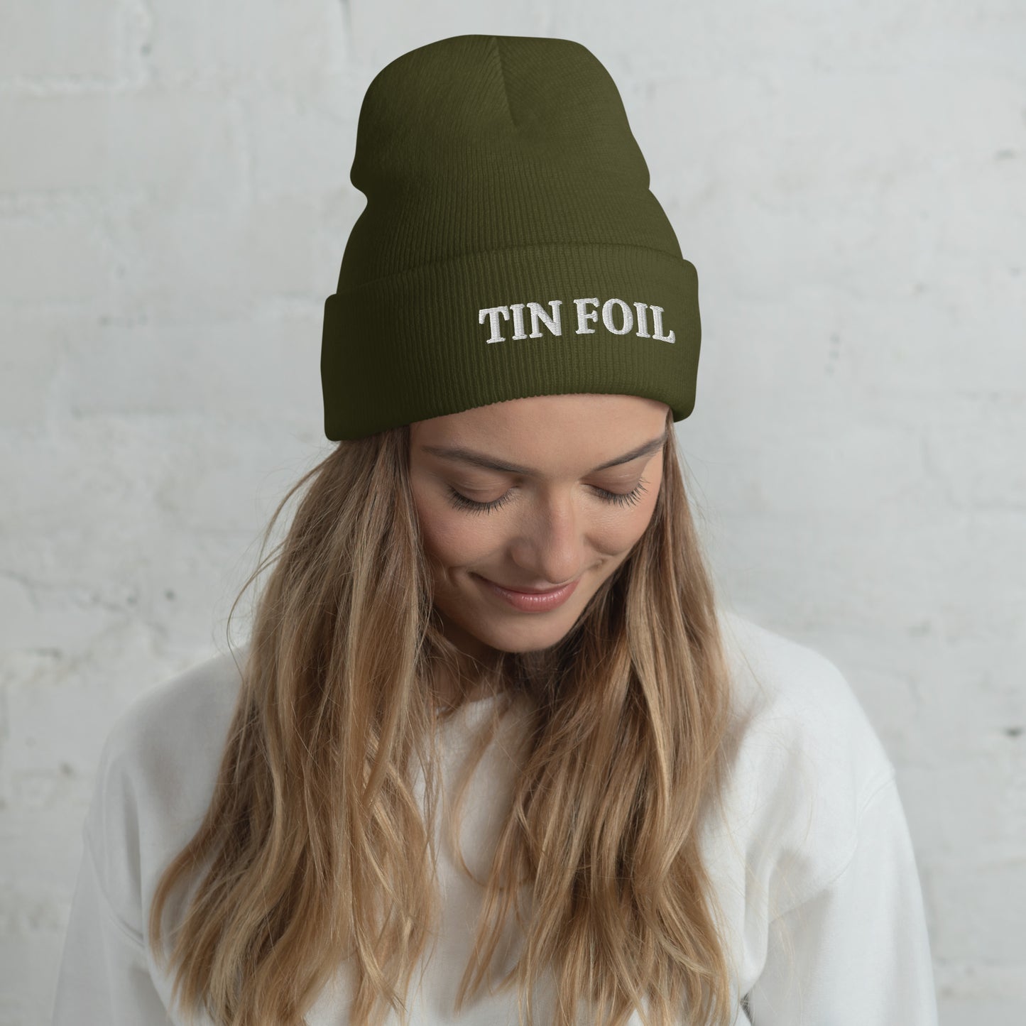 TIN FOIL Embroidered, Cuffed Beanie