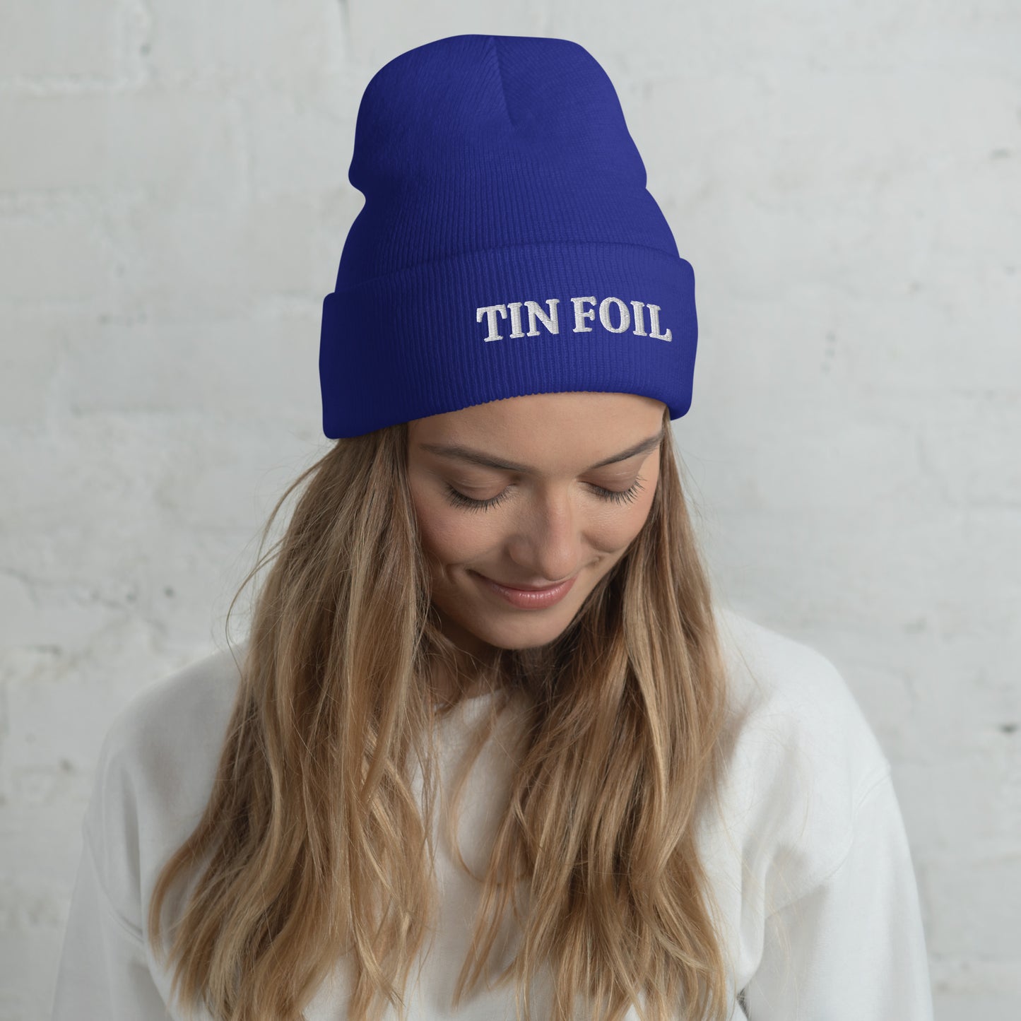 TIN FOIL Embroidered, Cuffed Beanie