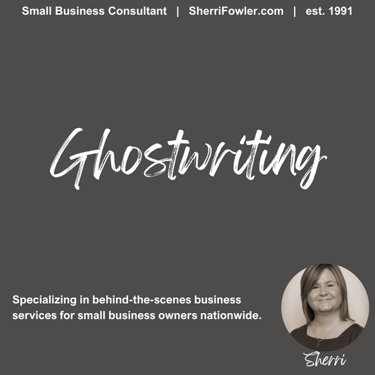 Ghostwriting Services for individuals at SherriFowler.com from self-help to memoirs and much more.