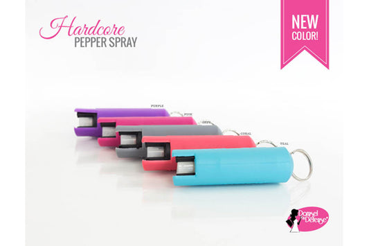 Hardcore Pepper Spray by Damsel in Defense is available for purchase at SherriFowler.com, non-lethal, self-defense products for men, women,and children
