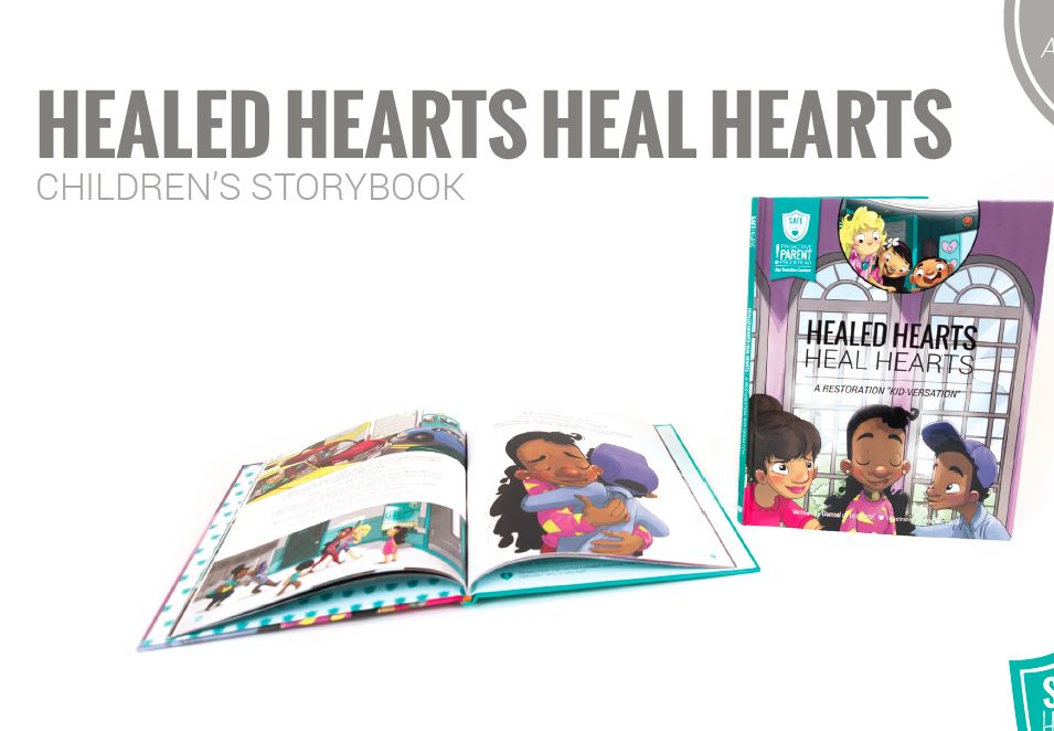 Healed Hearts Heal Hearts, a Children's Storybook, by Damsel in Defense and their SafeHearts Children's Book Collection, available for purchase on SherriFowler.com